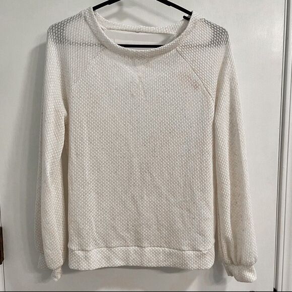Francesca’s Nina Waffle Knit Twist Back top - Picture 1 of 3